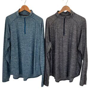 All in Motion™ Men's Seamless 1/4 Zip Pullover Top (2) Teal & blue sz mens XXL